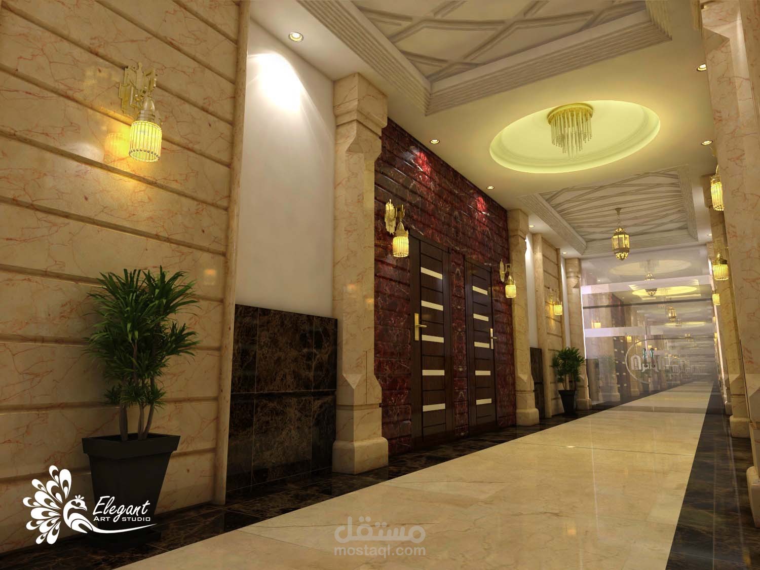 تصميم مدخل جامعة الاسراء ( مبنى التعليم الفندقي )