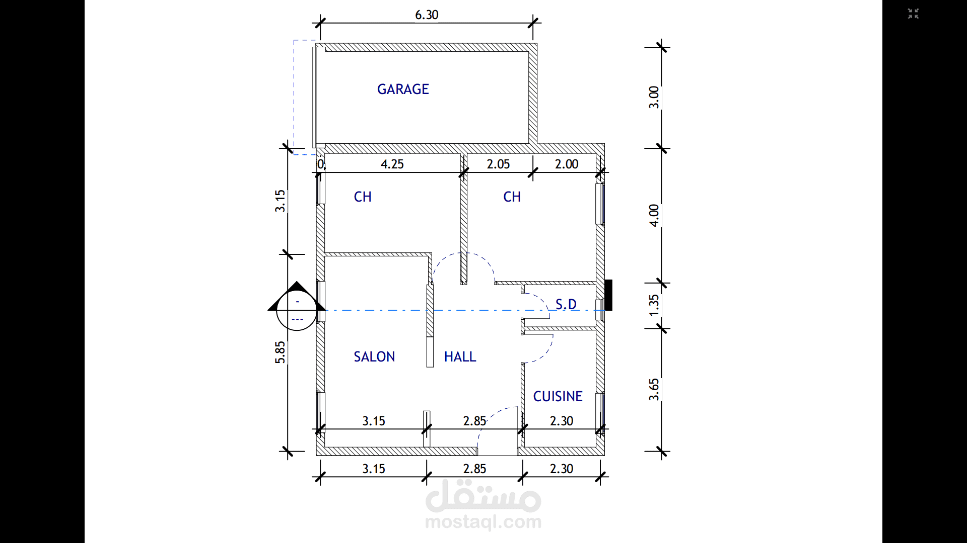 تصميم لمبنى سكني 2D
