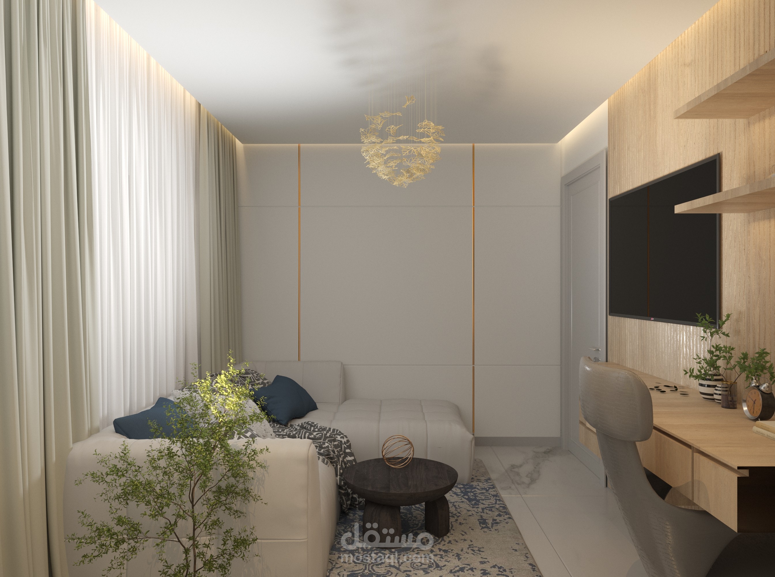 تصميم ديكور داخلي لغرفه معيشه مودرن
