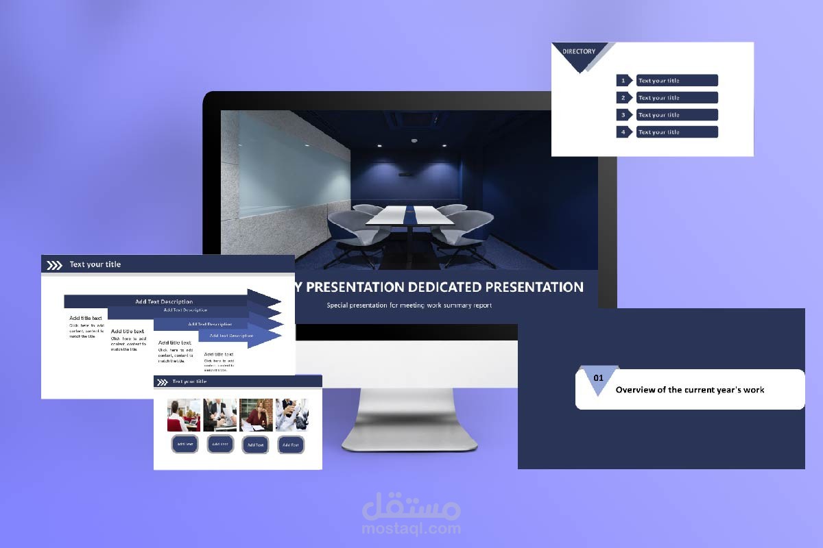 عرض تقديمى ببرنامج البوربوينت باللغة الانجليزية بإسم Blue-Business-Report-PowerPoint