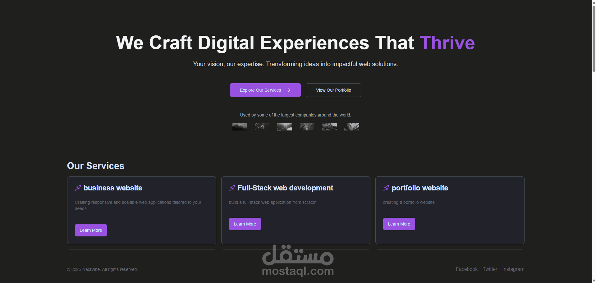 موقع لشركة تطوير برمجيات+ لوحة تحكم (Next.js,Firebase)