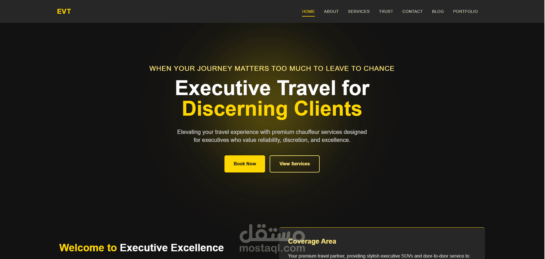 موقع لشركة سياحة مكون من 6 صفحات (React)