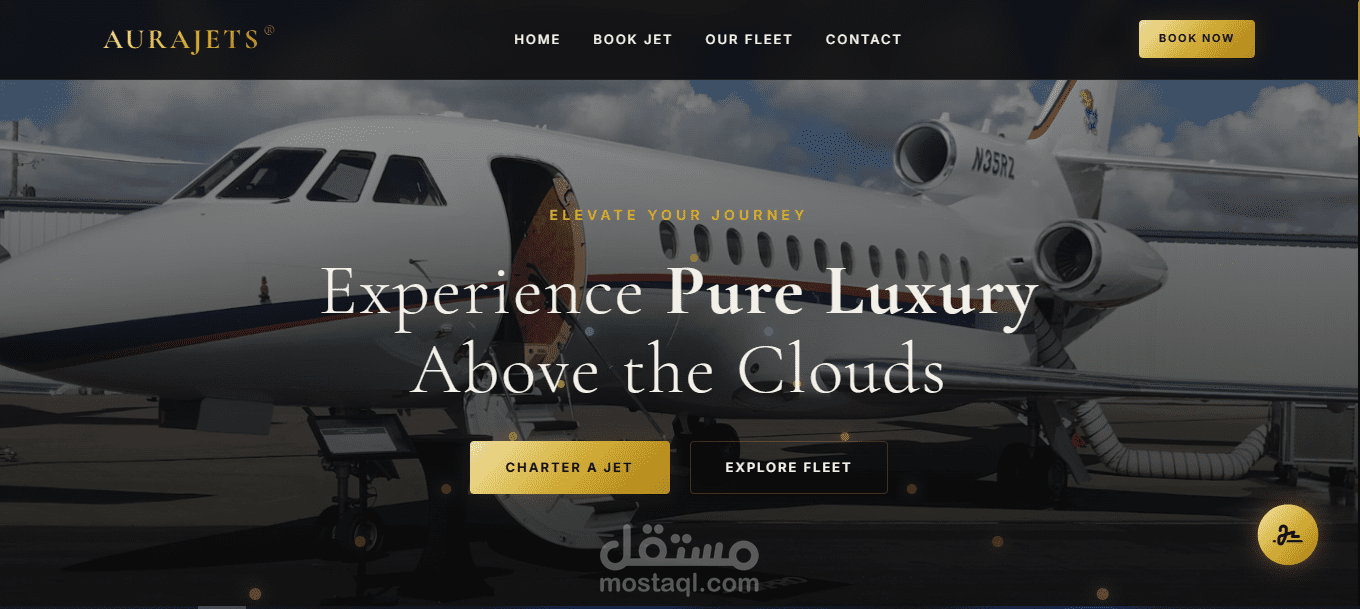 موقع لشركة طيران auorajets
