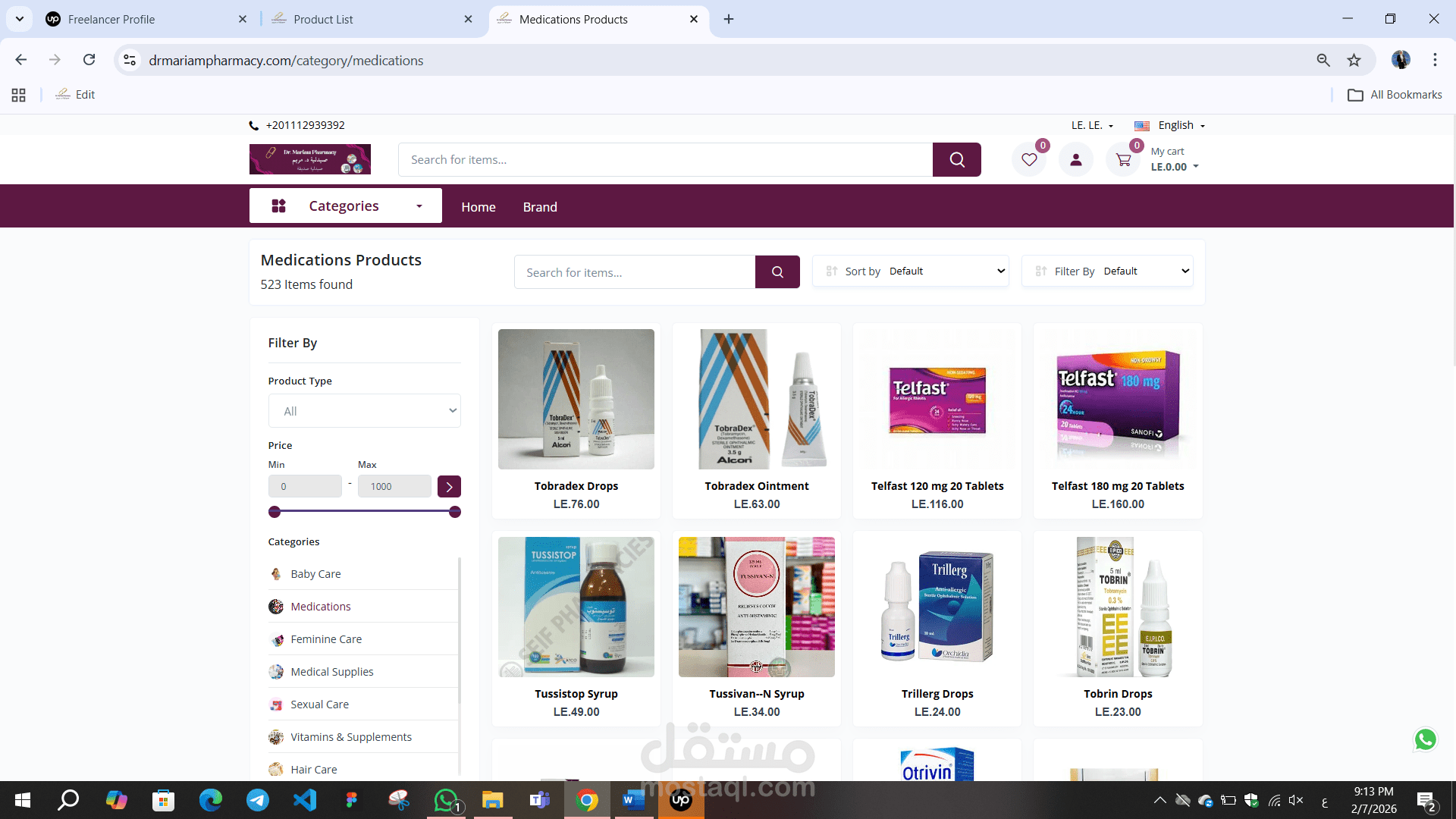 Pharmacy Products Data Entry And Website Upload