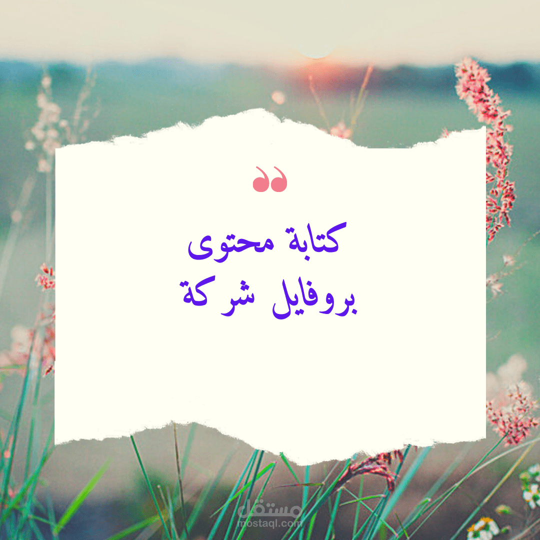 كتابة محتوى "بروفايل شركة"