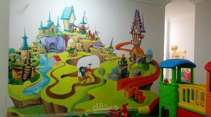 رسم جداري بحضانة little hands بفيروزة سموحة