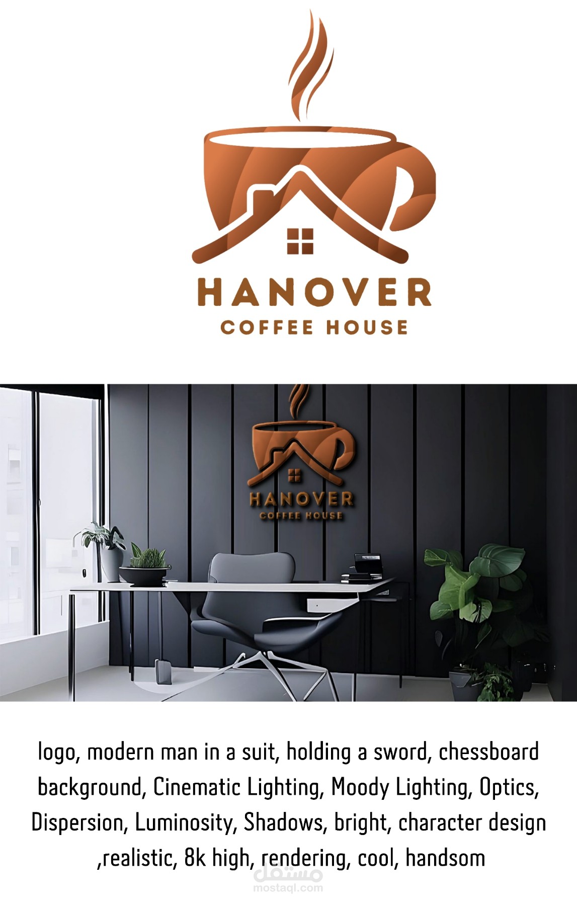 تصميم شعار احترافي لمقهى HANOVER