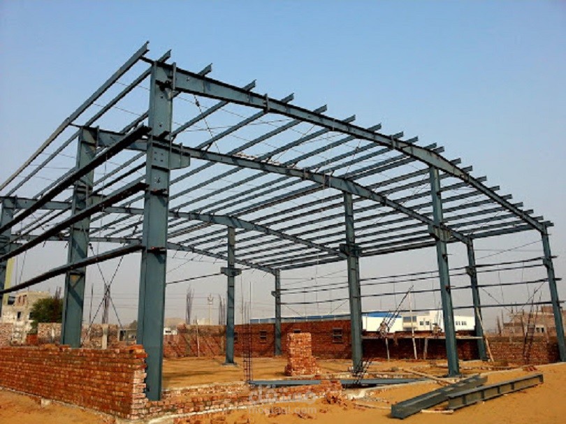 تصميم منشأت معدنية Steel Structures مع نوتة حسابية + نموذج3D