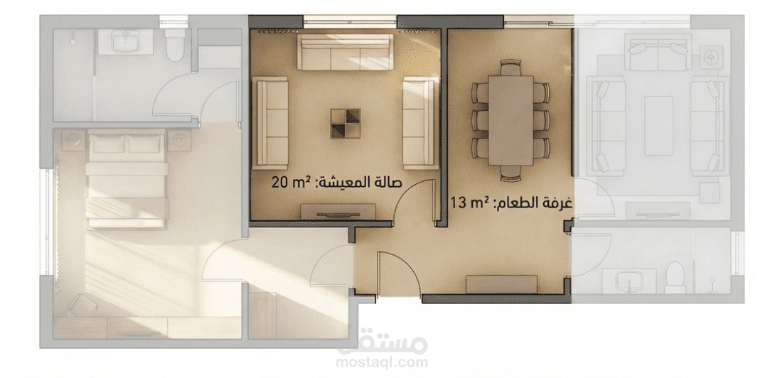 تصميم عمارة سكنية مودرن (4 شقق في الطابق) - نموذج BIM متكامل