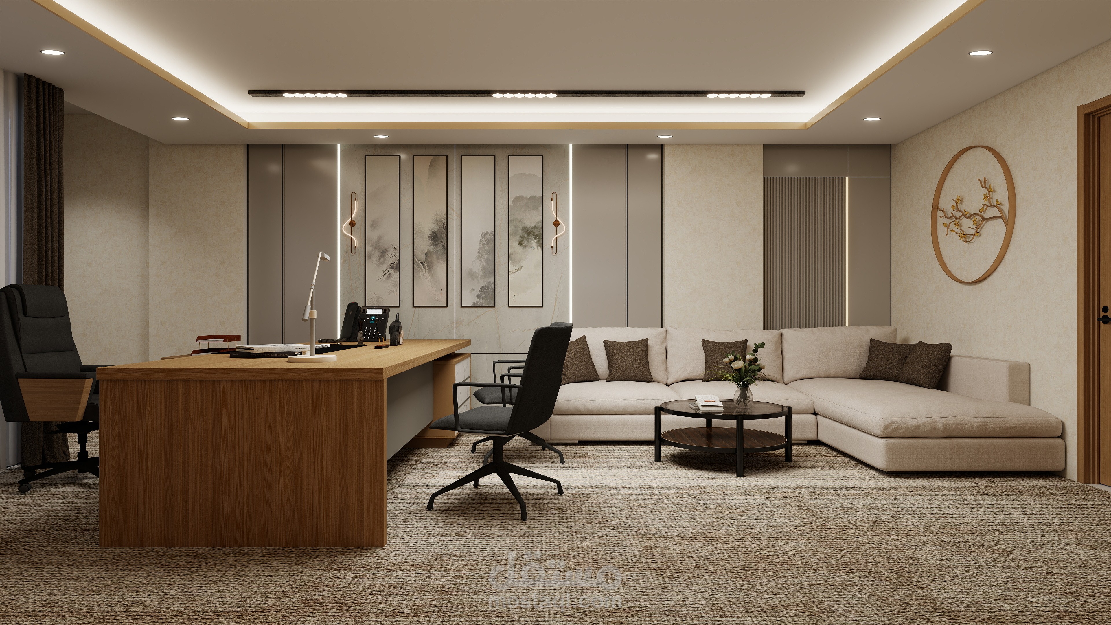 تصميم مكتب إداري عصري بأسلوب مودرن فاخر