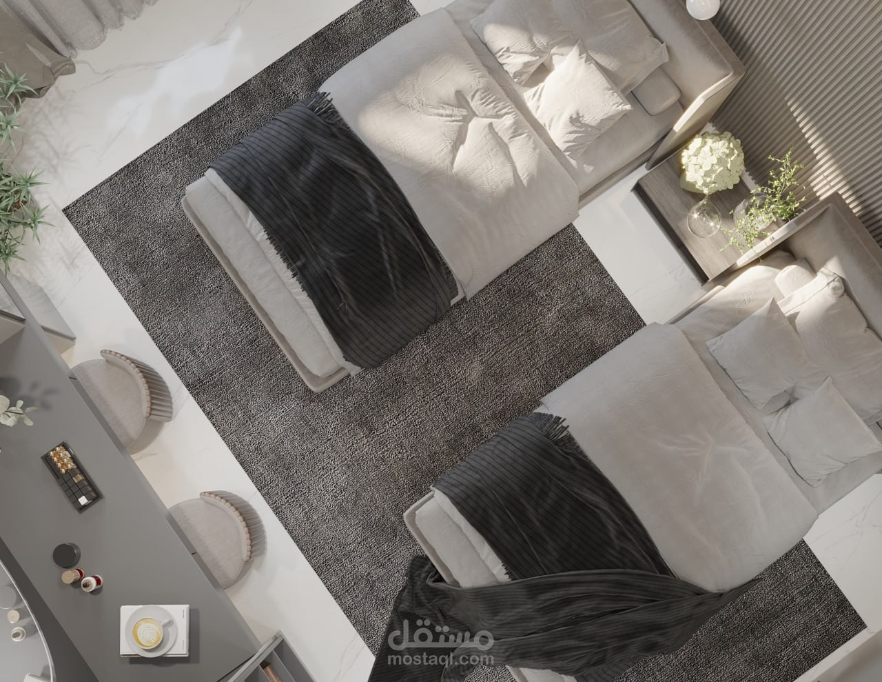 تصمم ديكور living and bedroom