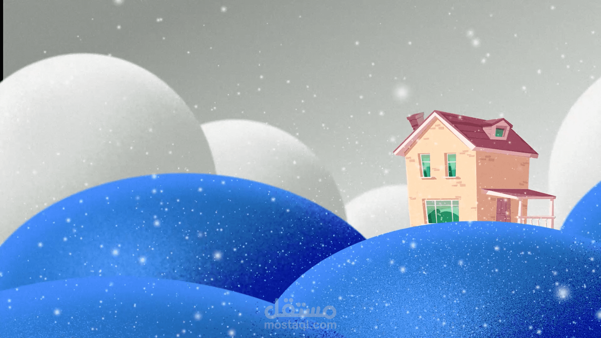 مشهد الثلج 3d