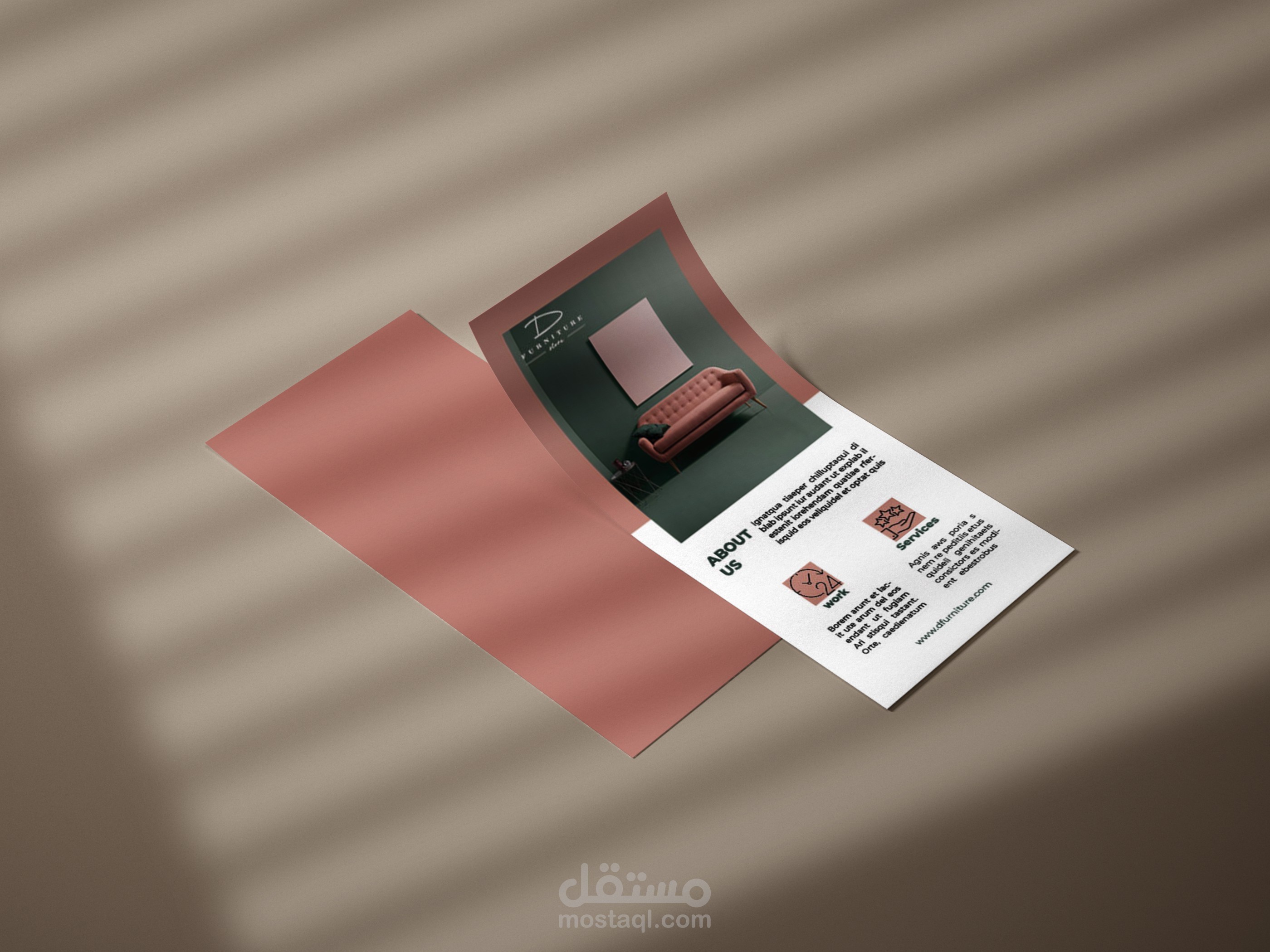 تصميم فلاير بشكل ابداعي لشركة أثاث