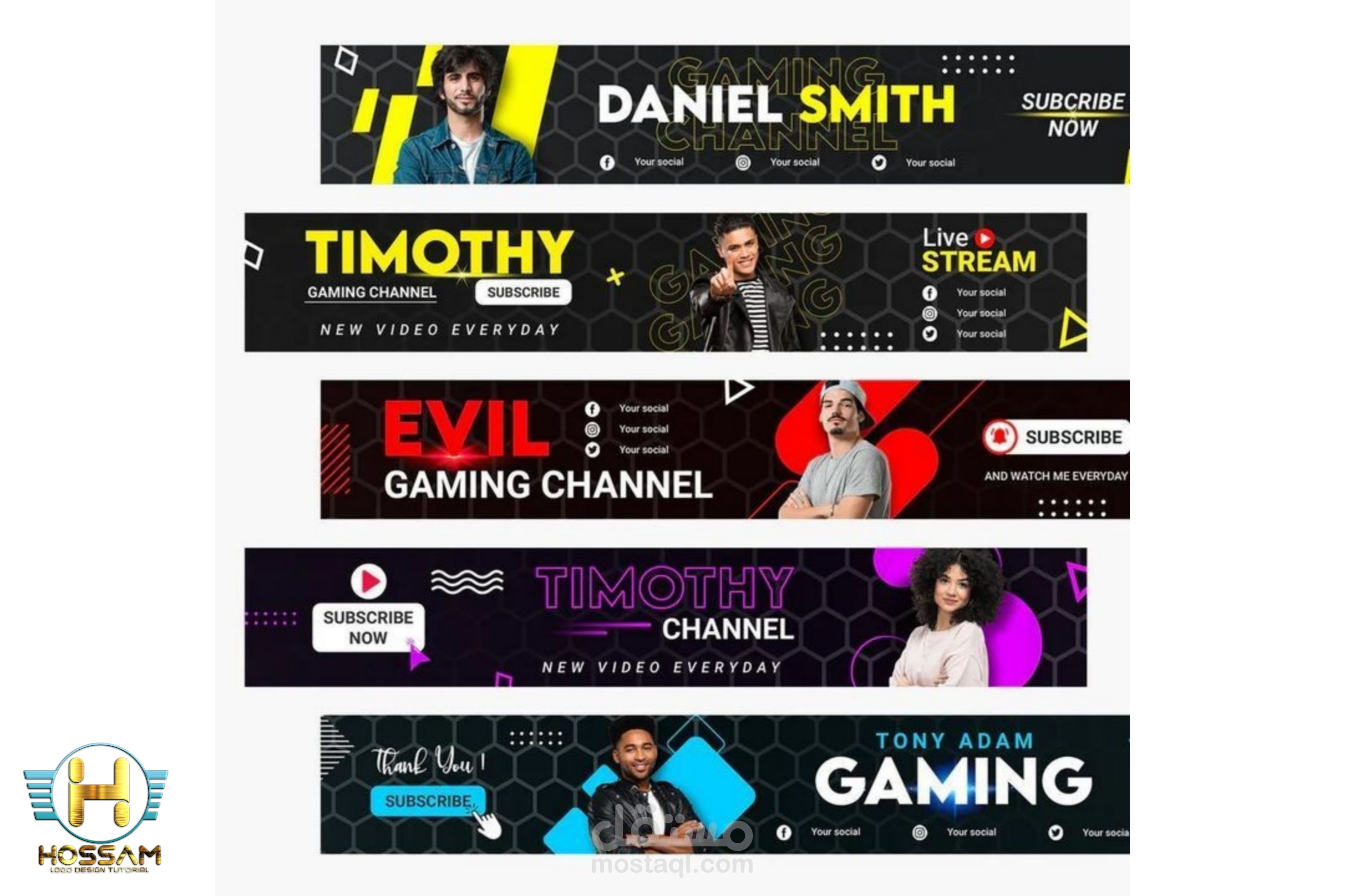 تصميم غلاف قناتك علي اليوتيوب