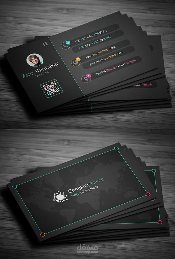 "Black "business card