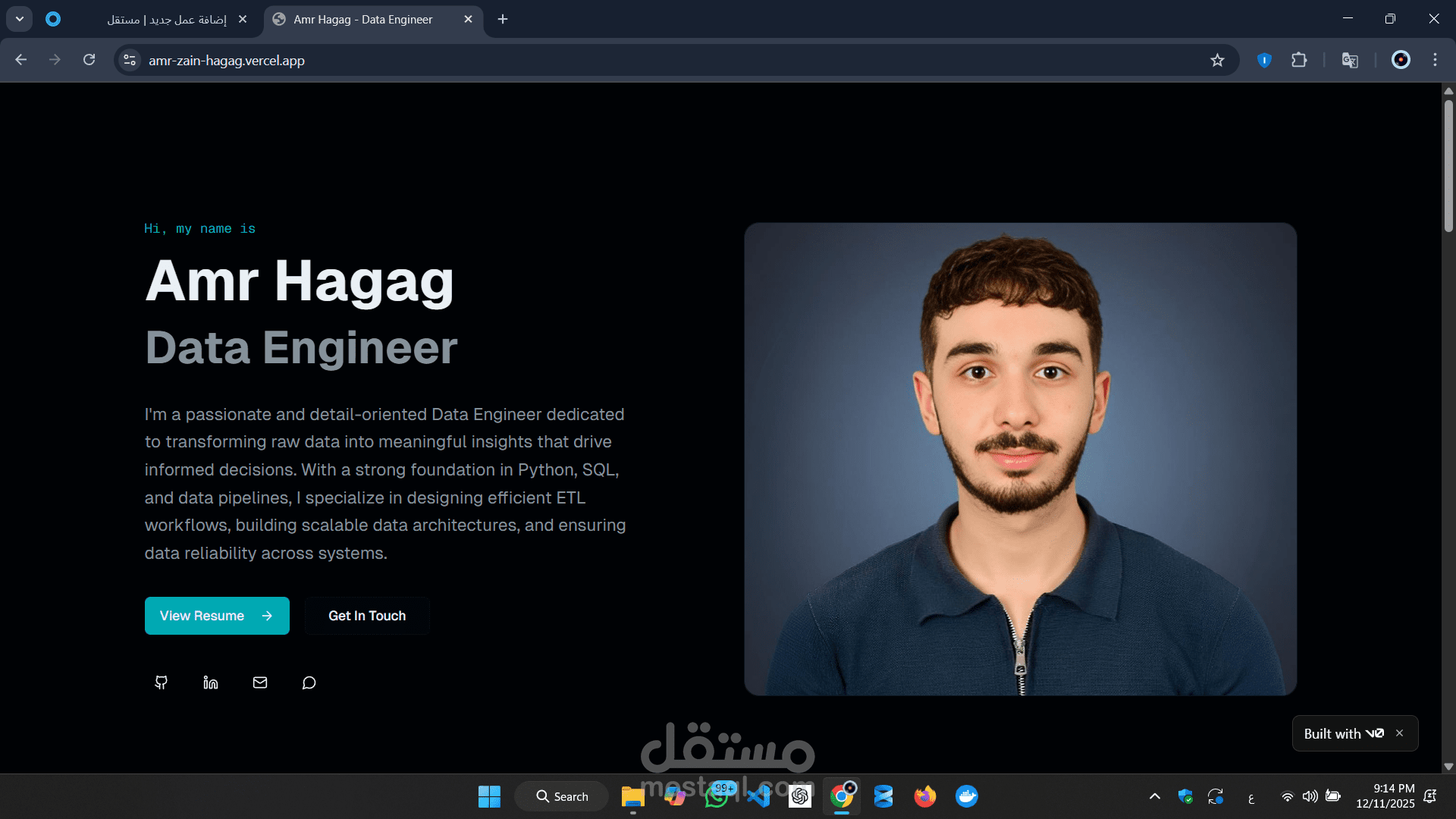 تصميم portfolio احترافي