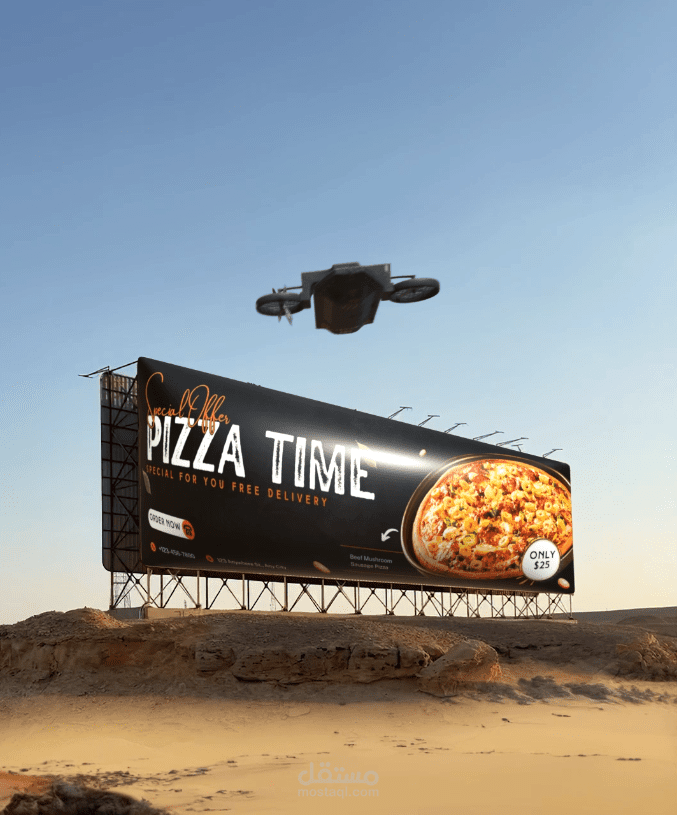 VFX Billboard Design for a Pizza Restaurant