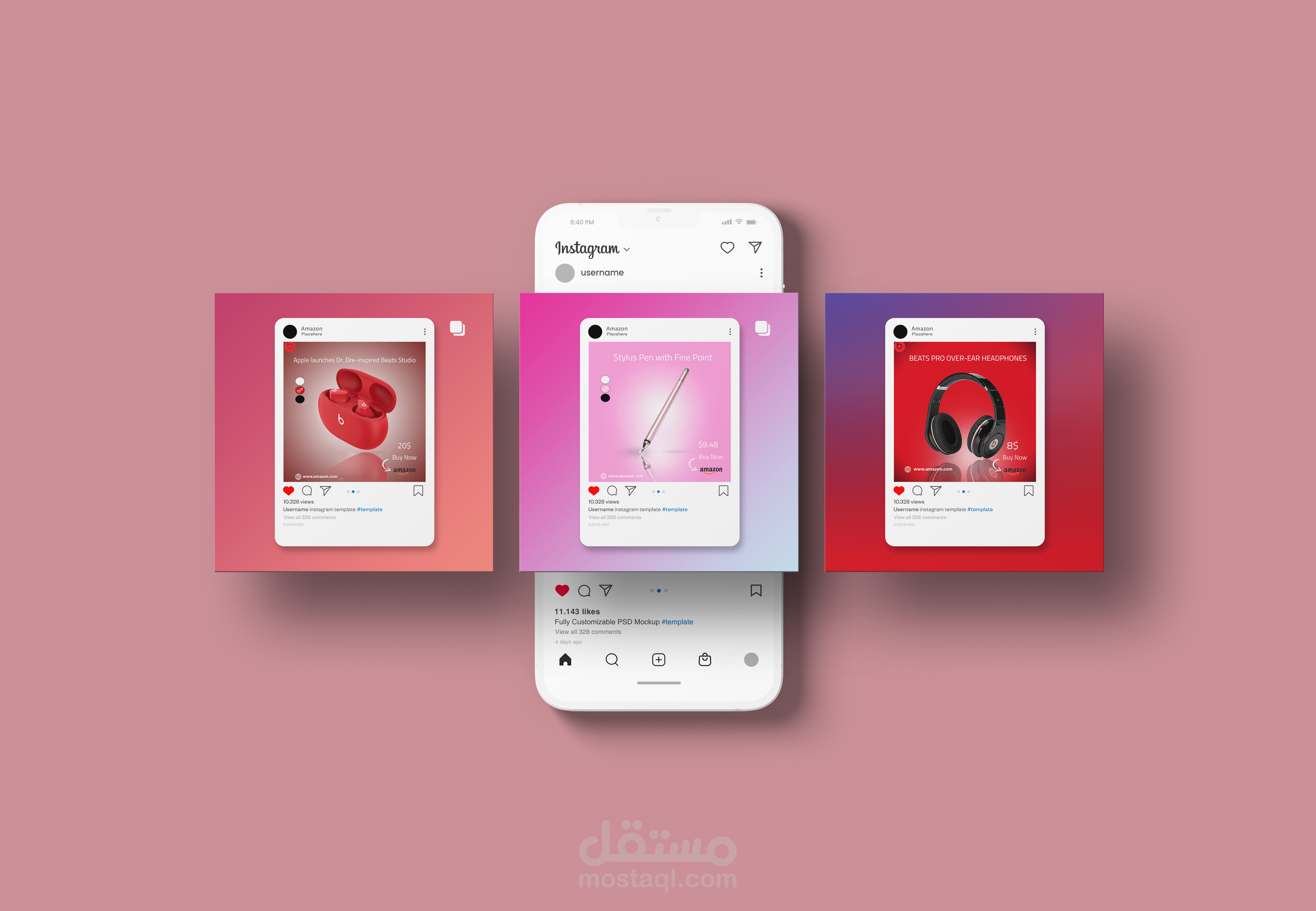 تصميم منشورات سوشيل ميديا للسماعات الهيدفون و الايربودز