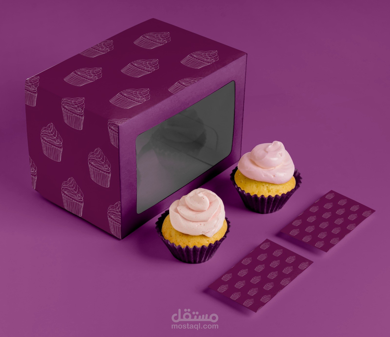 تصميم علبة تغليف لمنتج cupcake