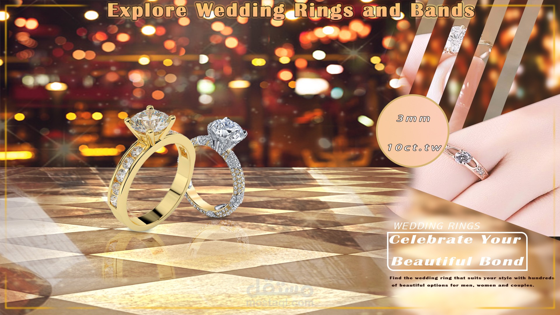 تصميم بوستر اعلاني لخاتم ذهب