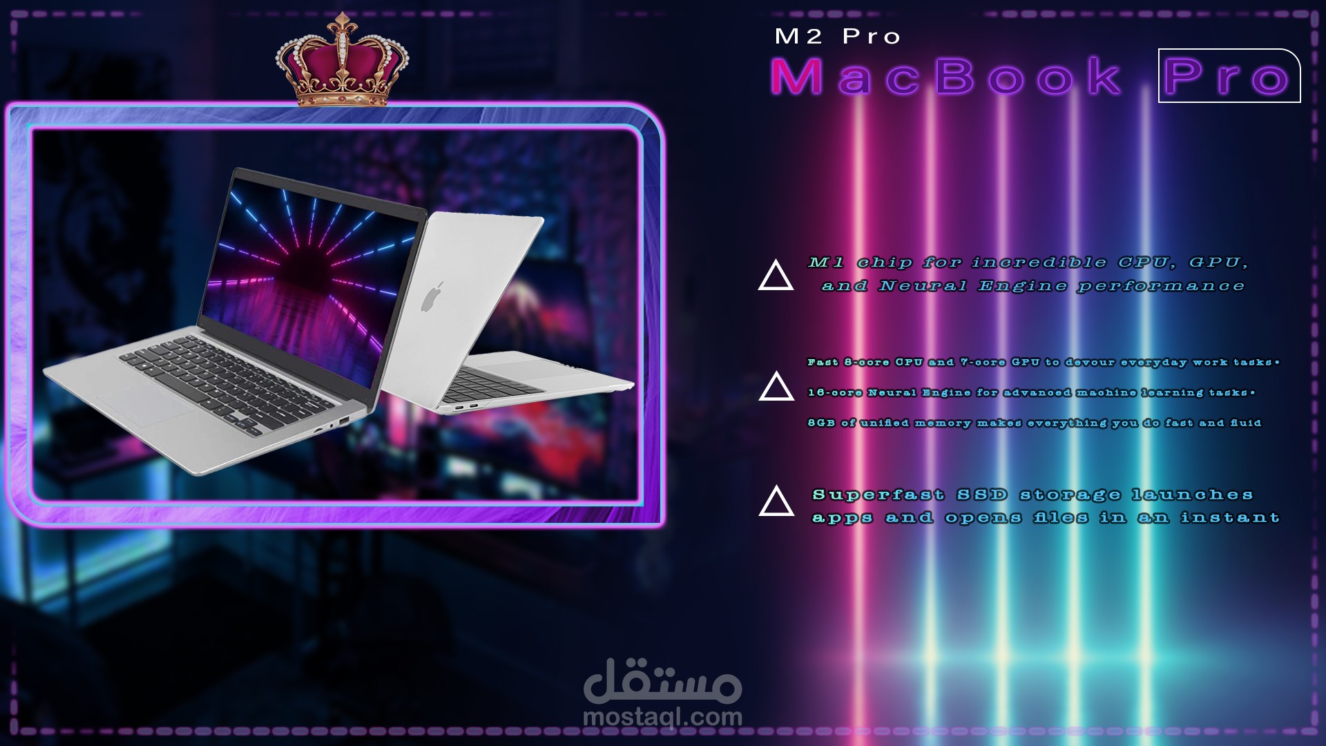 تصميم بنر اعلاني لي لابتوب ابل