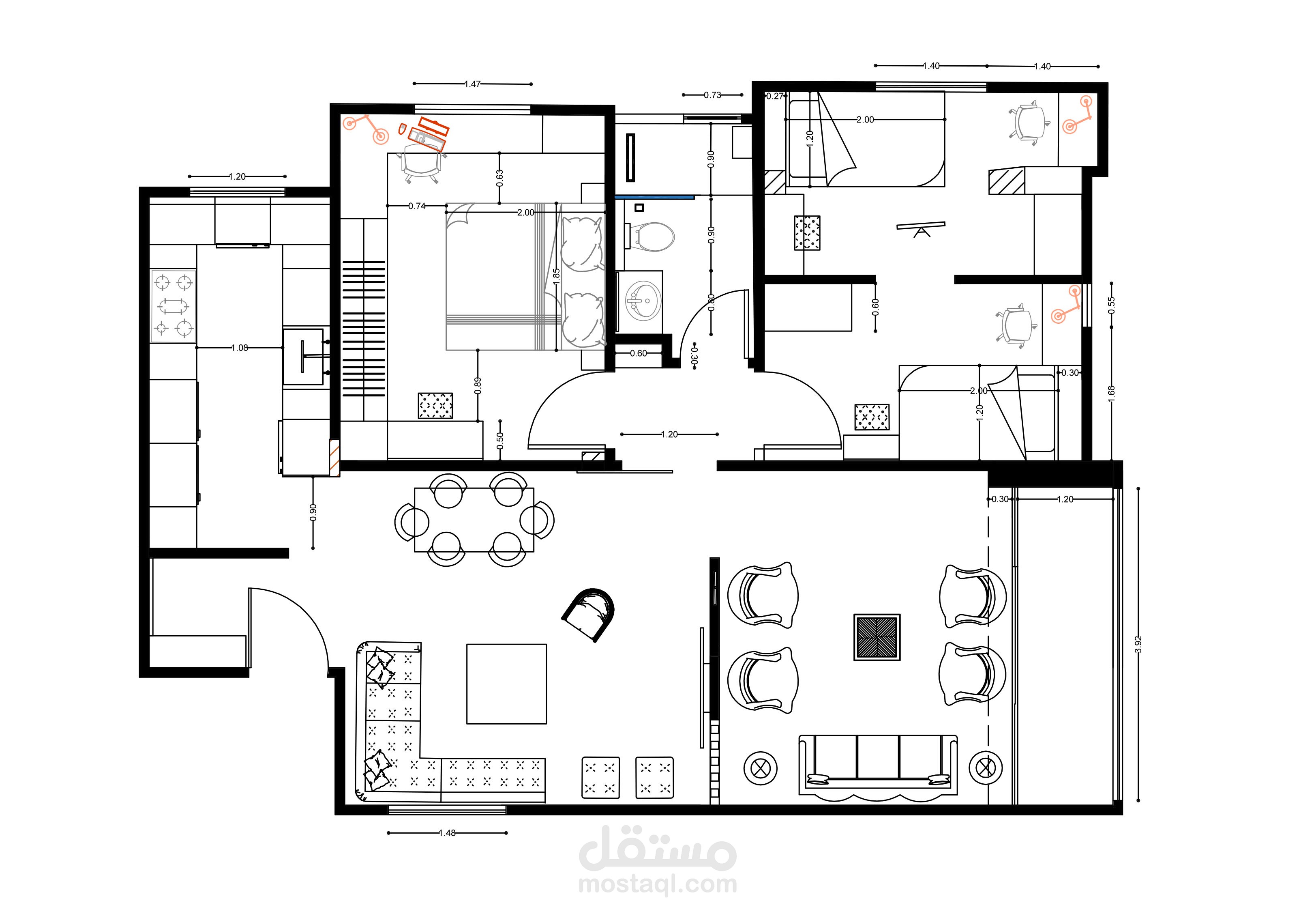 رسم معماري لمنزلك او شركتك