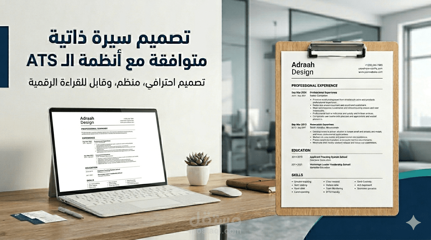 تصميم سيرة ذاتية احترافية متوافقة مع أنظمة ATS