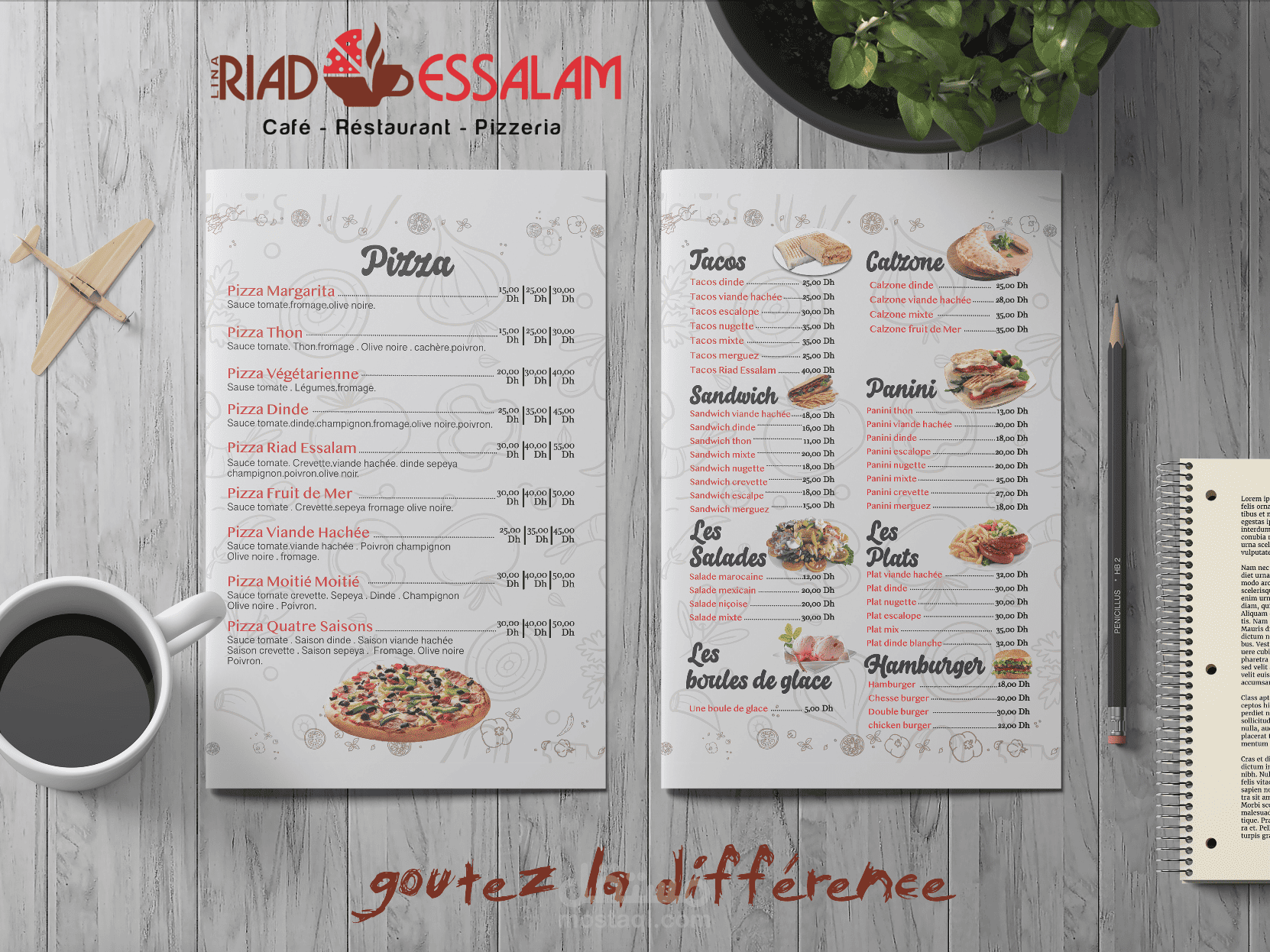 تصميم قائمة طعام