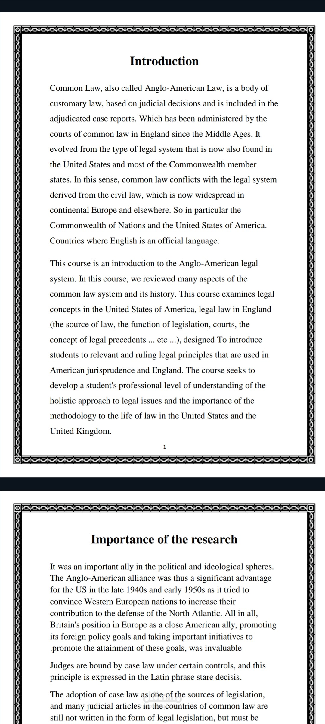 ANGELO - AMERECAN LEGAL SYSTEM  Research in Comparison Between Common Law  And Civil Law