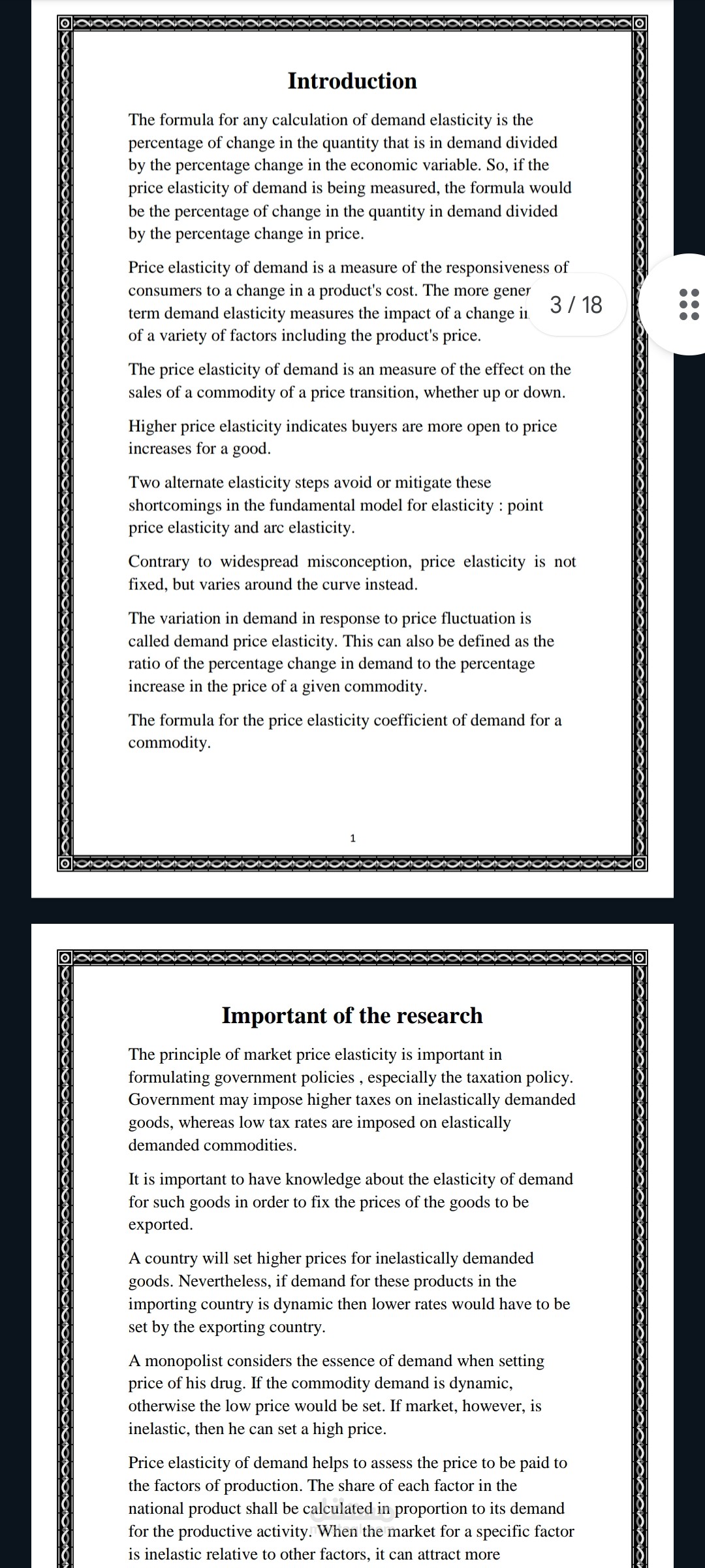 ECONOMICS TERMINOLOGY  Research in Elasticity of Demand and Supply