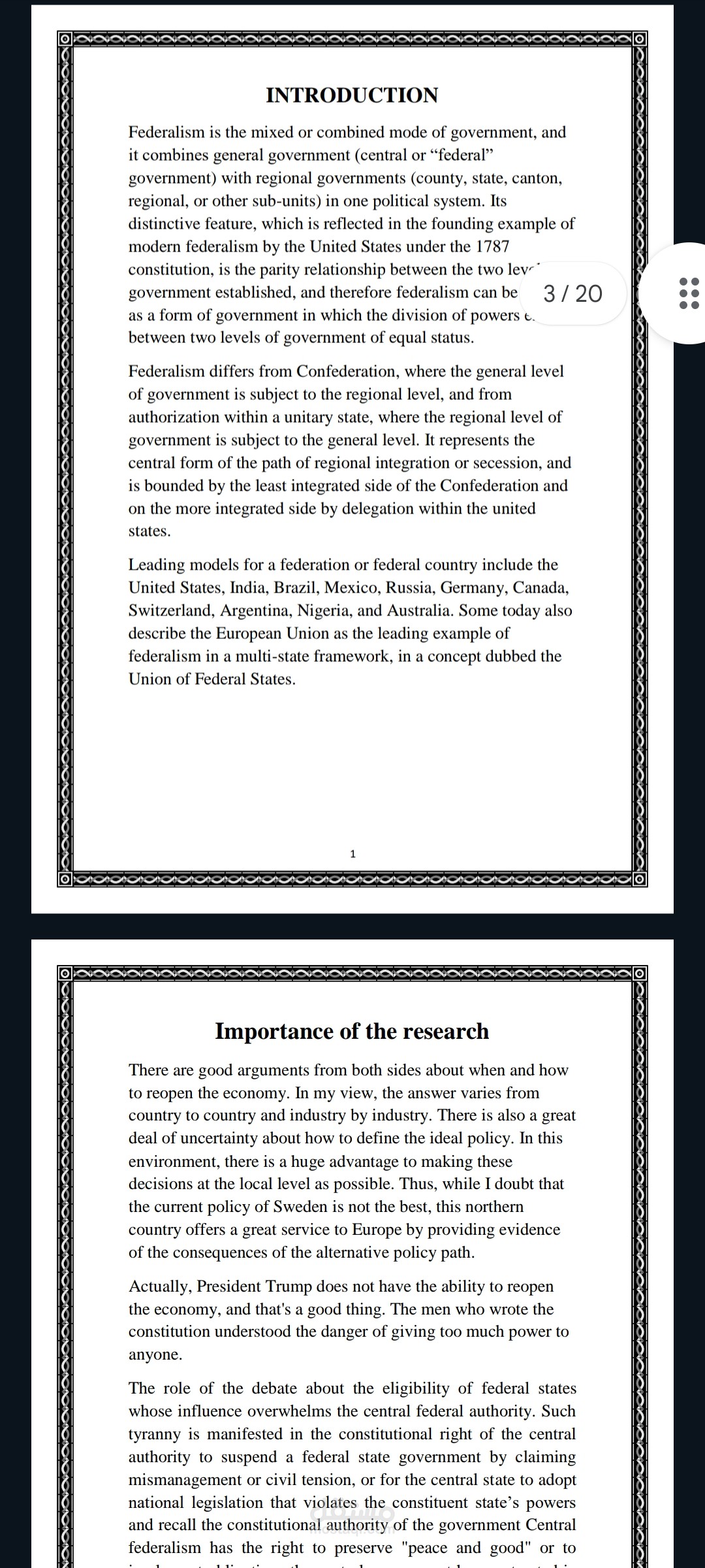 POLITITCAL SYSTEMS  Research in THE FEDERALISM