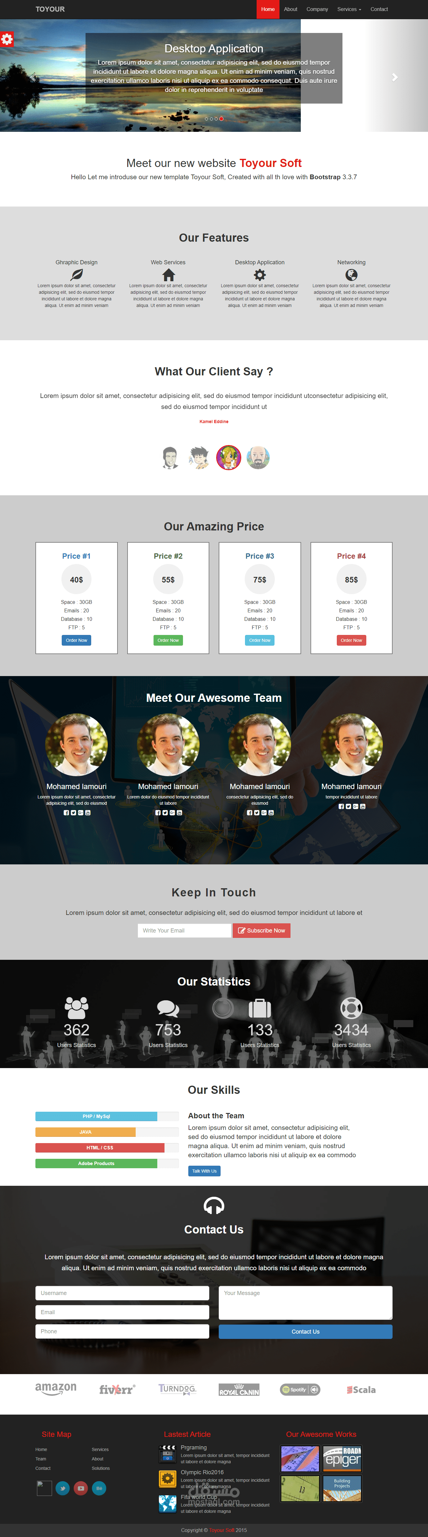 موقع متجاوب و رائع مصمم ب Bootstrap