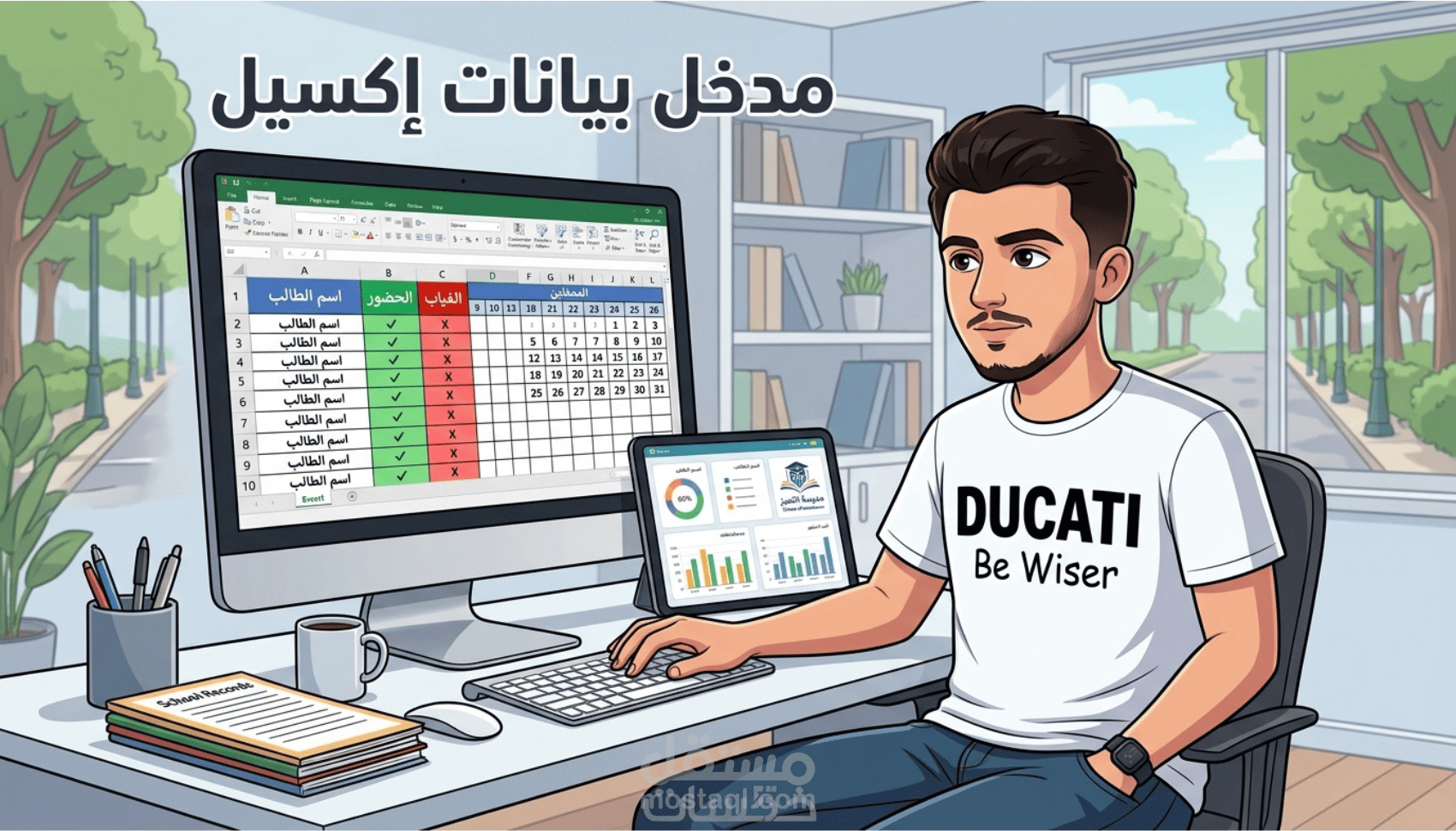 تصميم وكتابه كشف حضور وغياب للمدارس