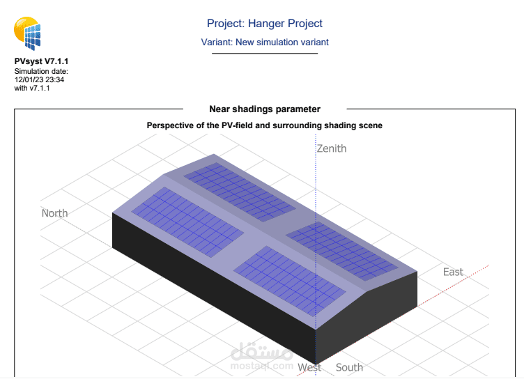 استخدام برنامج PVsyst في تصميم نظام شمسي لمصنع بقدرة 84.8kwp