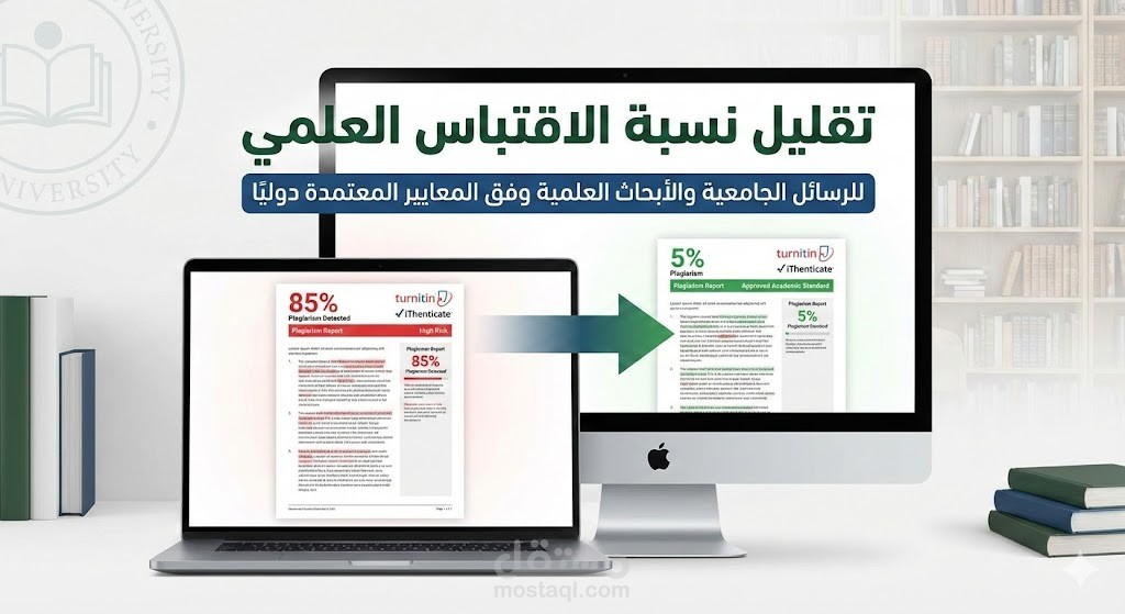 تقليل نسبة الإقتباس وإعادة الصياغة للرسائل والابحاث العلمية