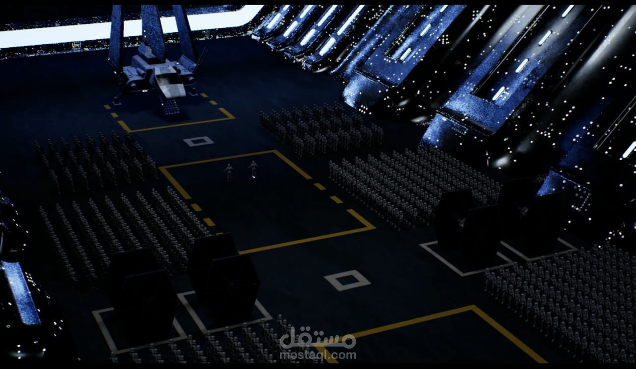 Starwars hangar 3D animation