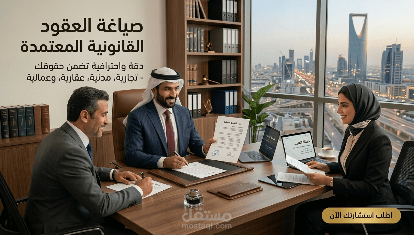 سأصيغ لك عقدًا قانونيًا احترافيًا واضح البنود ويحفظ حقوقك