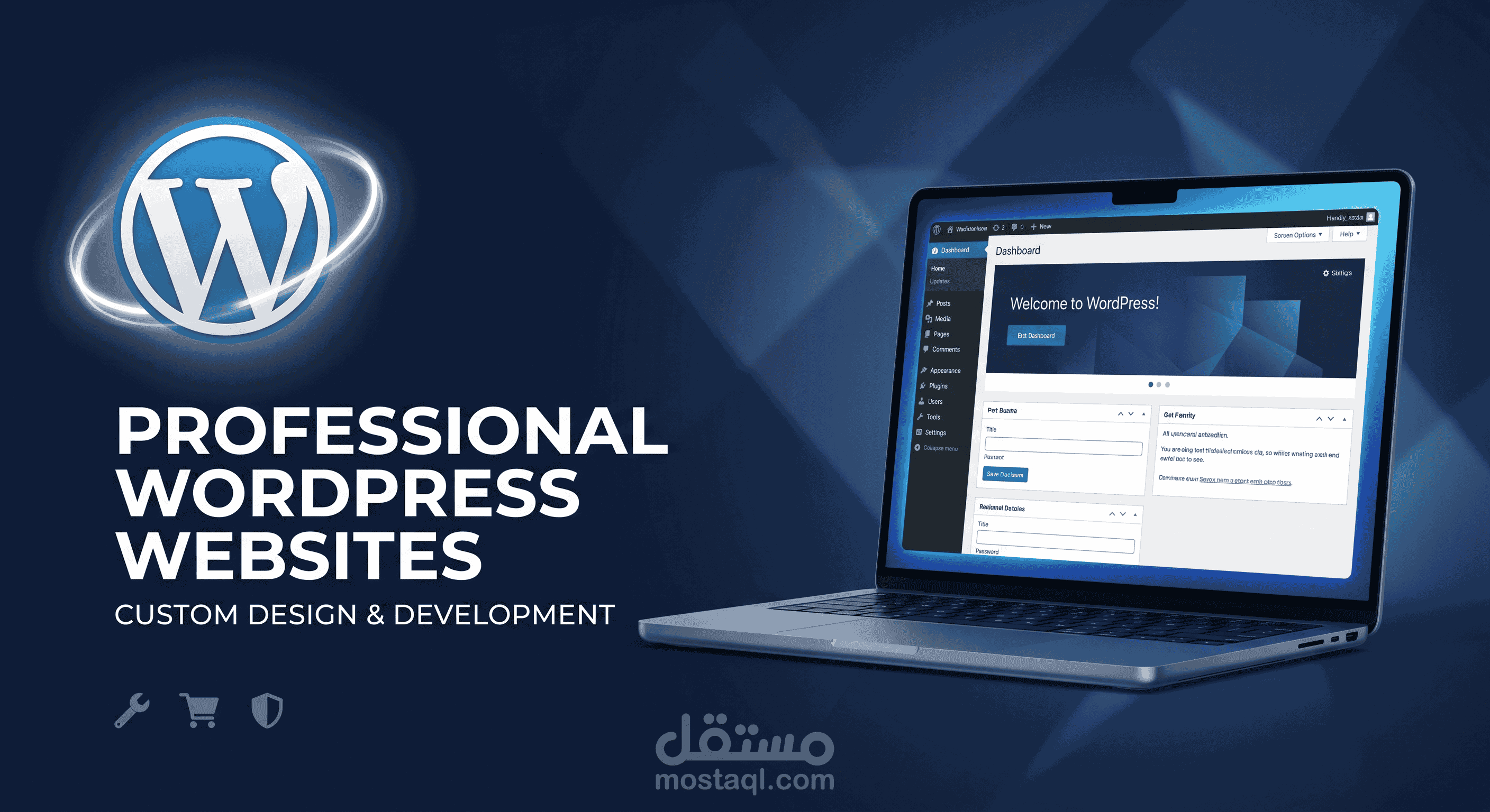 تصميم وإنشاء موقع ووردبريس (WordPress) احترافي ومتجاوب.