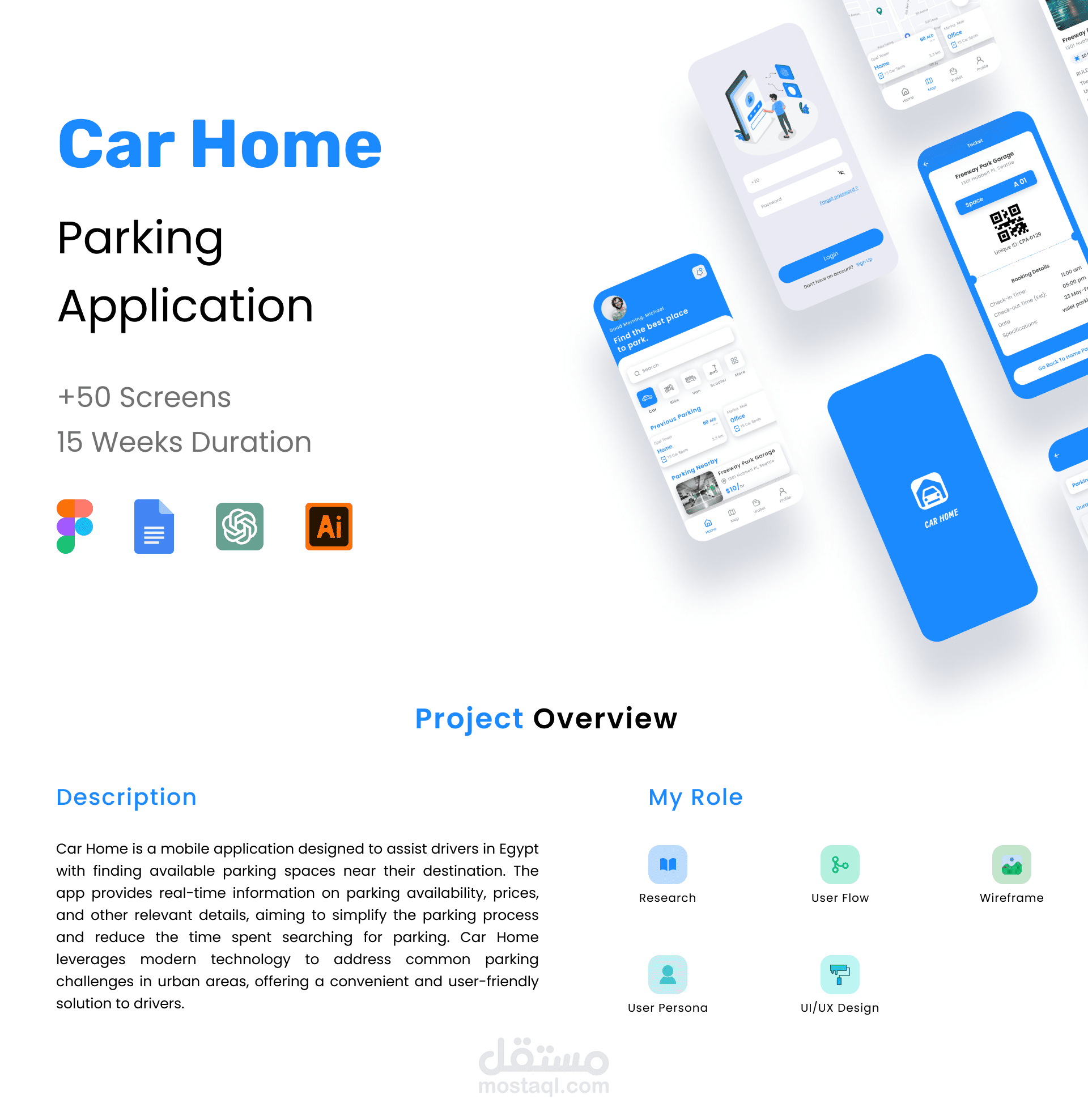 Car Home Parking Mobile Application UX Case Study