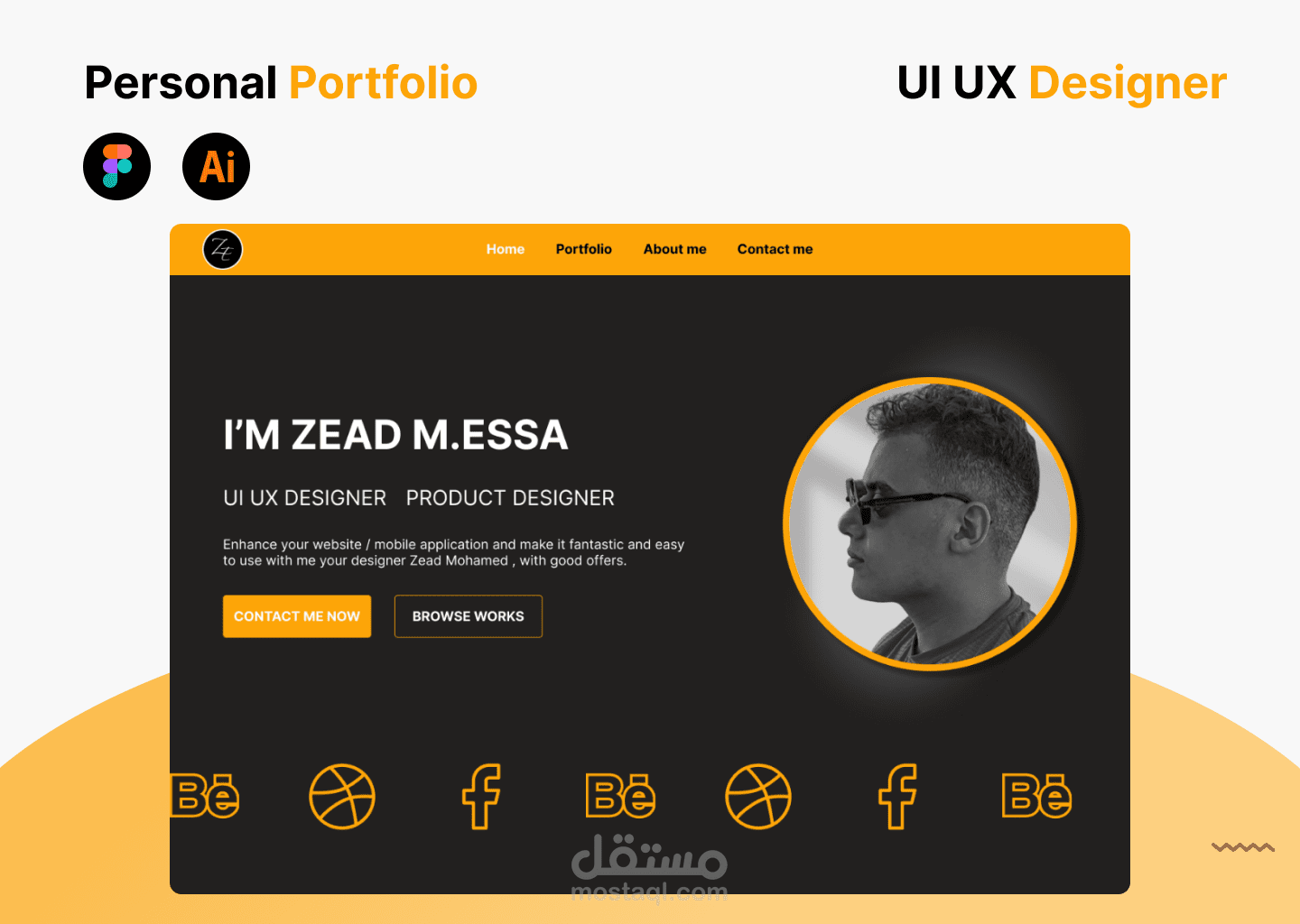 Personal portfolio landing page - UI design