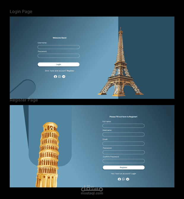 تصميم واجهة منصة حجز وسفر متكاملة (Travel & Tourism Web Design)