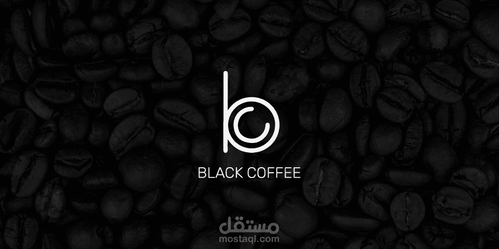 هوية بصرية لمقهى باسم BLACK COFFE