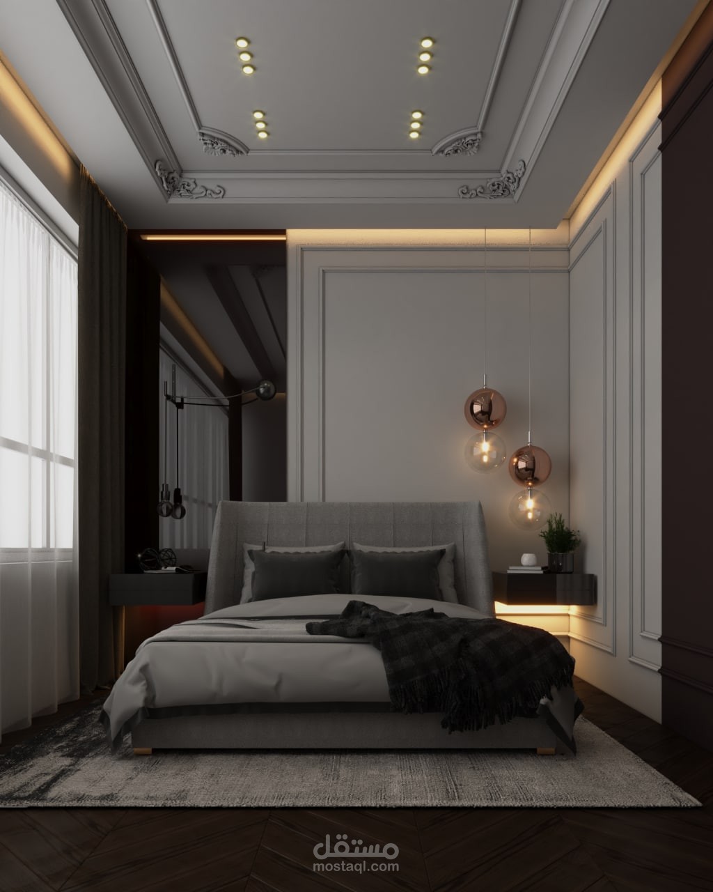 Master bedroom تصميم مودرن لغرفة ابوين