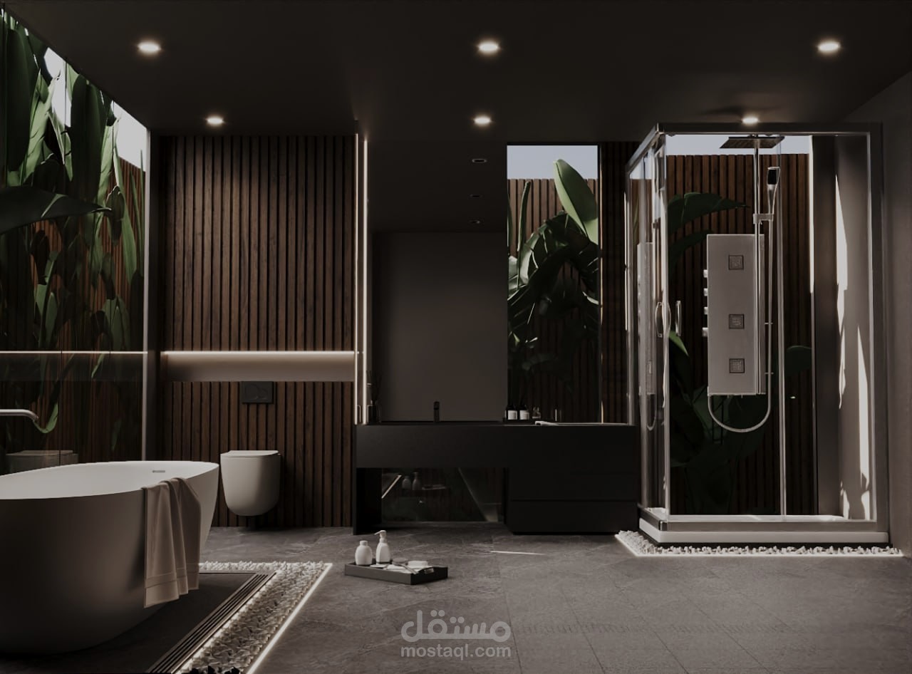 تصميم حمام أبوين مودرن