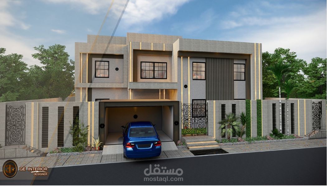 تصميم واجهه فيلا (عمان   )