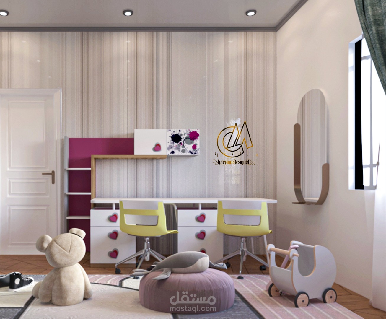 تصميم  غرفة بنات ( السعودية)