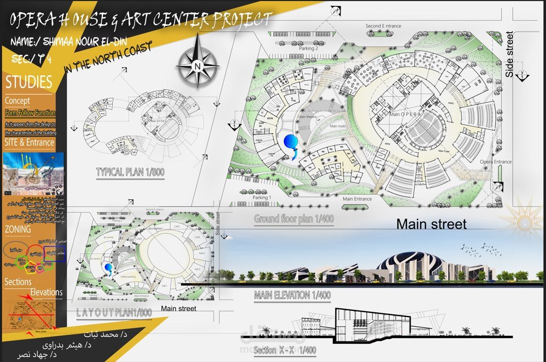 تصميم مركز اوبرا وفنون مشروع تخرج (مصر)