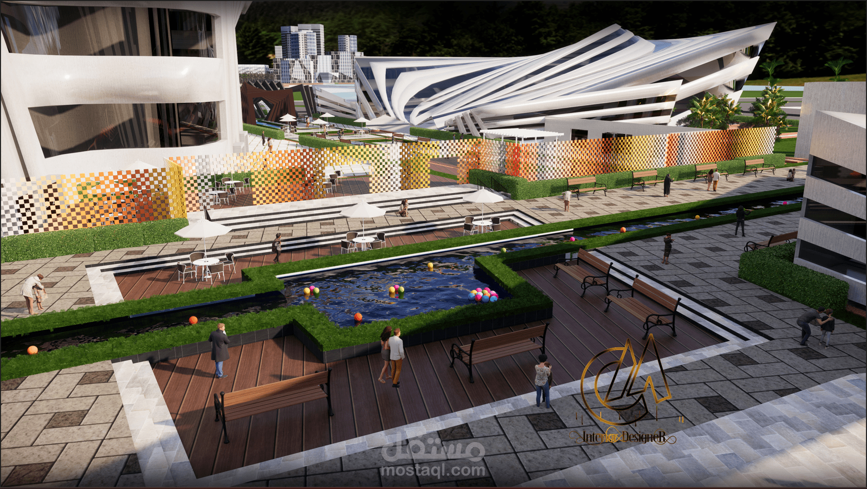 تصميم  مجمع قاعاات مؤتمرات (العاصمة الادارية )