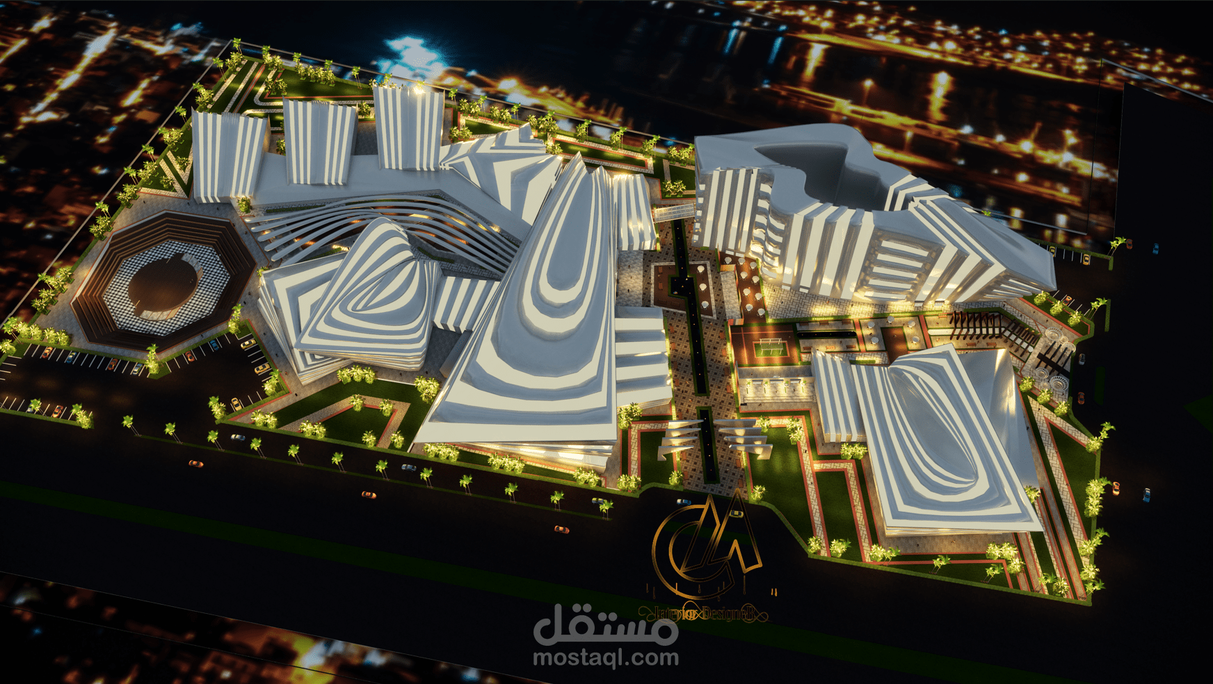 تصميم  مجمع قاعاات مؤتمرات (العاصمة الادارية )