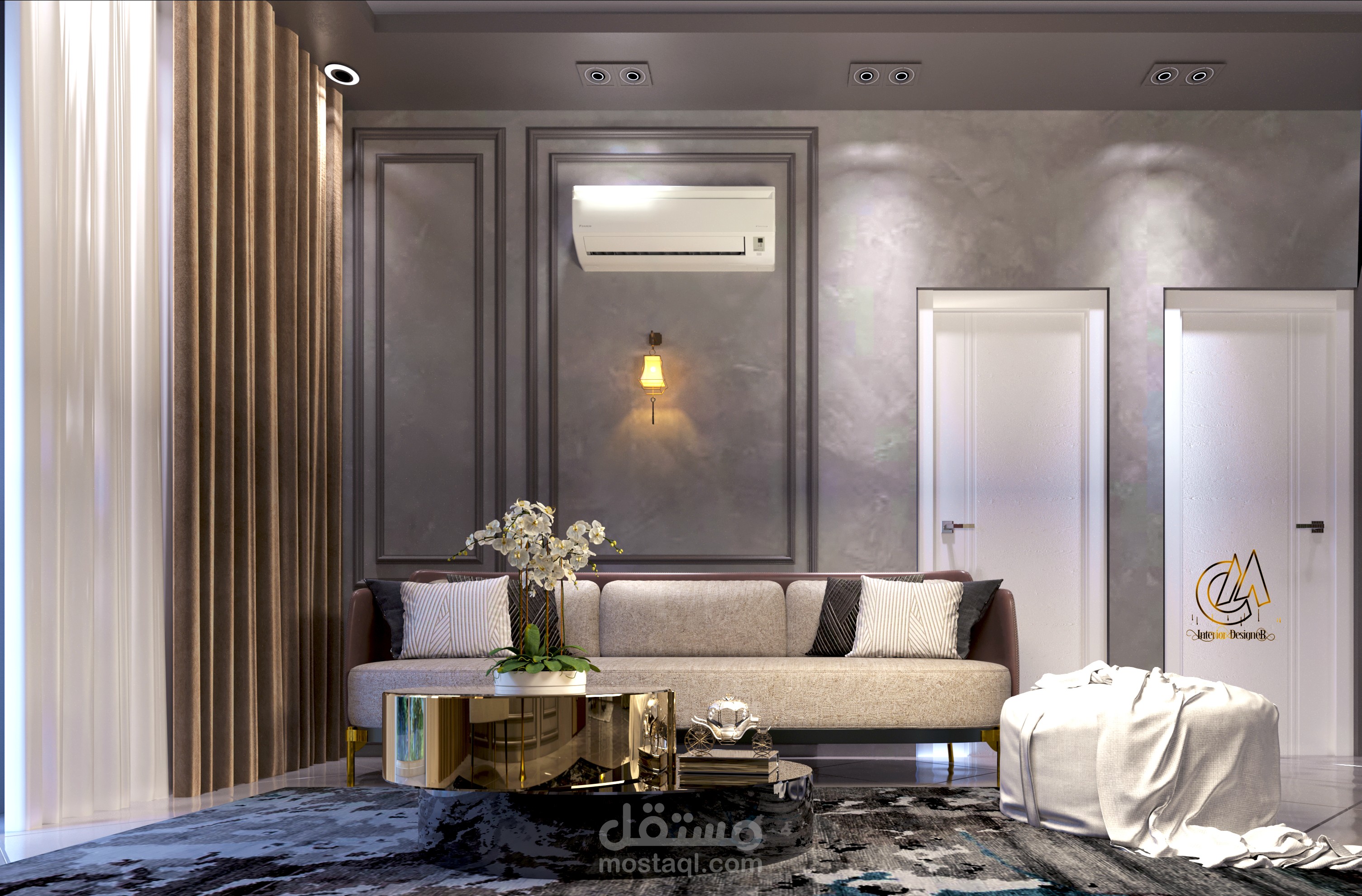 تصميم  صالون نيو  كلاسيك